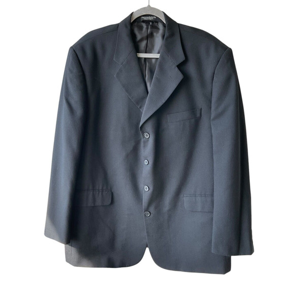 Cassini Couture Men's Black Wool Suit Jacket Blazer 46R Made in Bulgaria - Picture 1 of 10